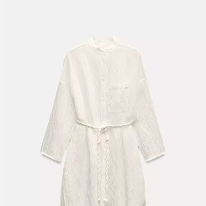 Zara Cream Button-Up Blouse